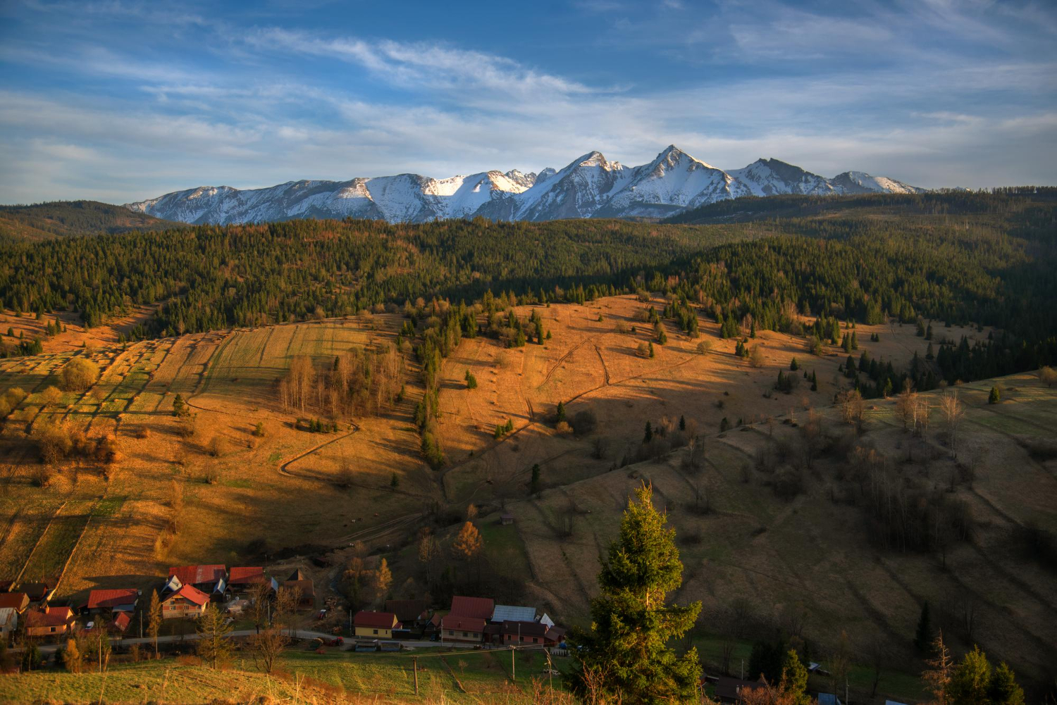 high altitude town mountains