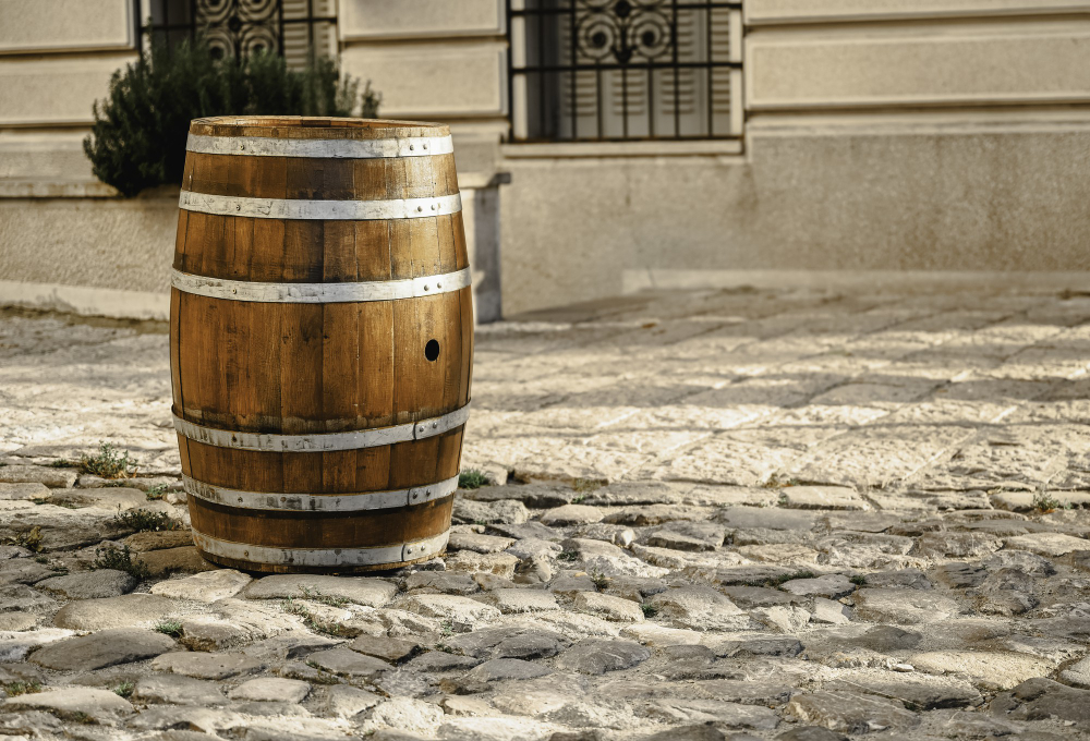 wooden barrel