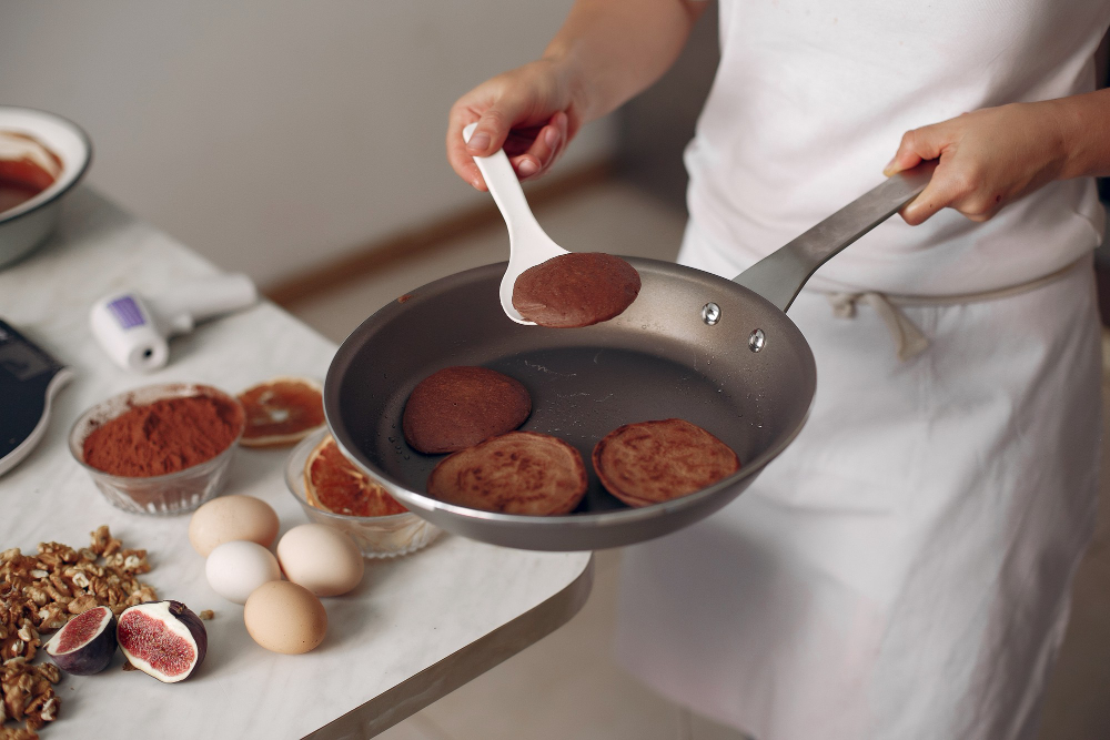 cooking in pan