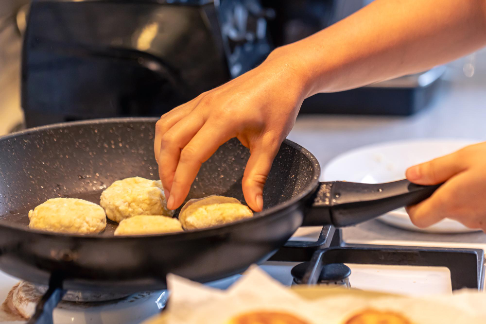 cooking in pan