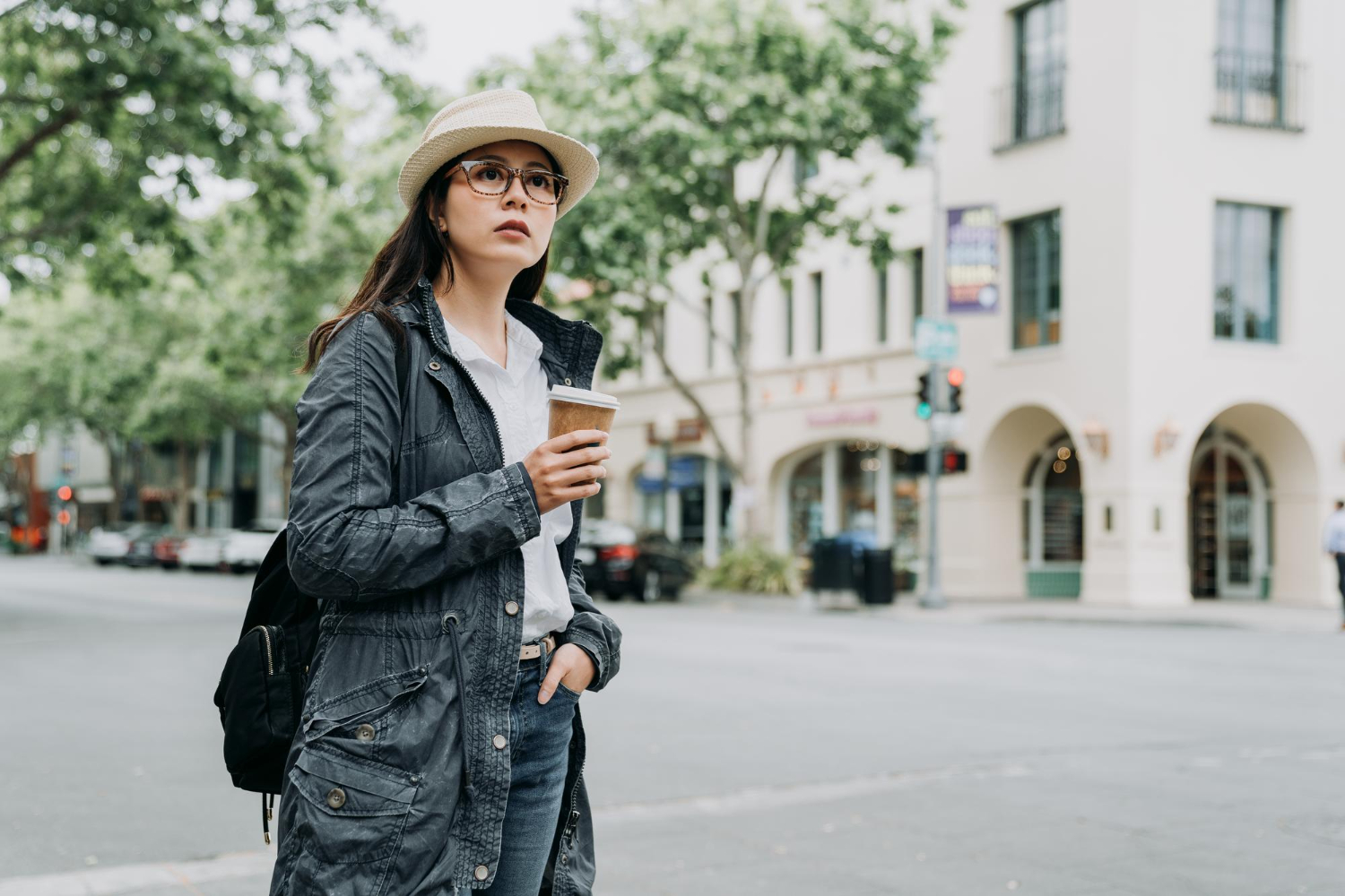 Traveler walking