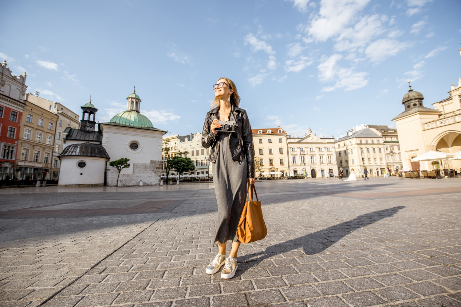 Traveler walking