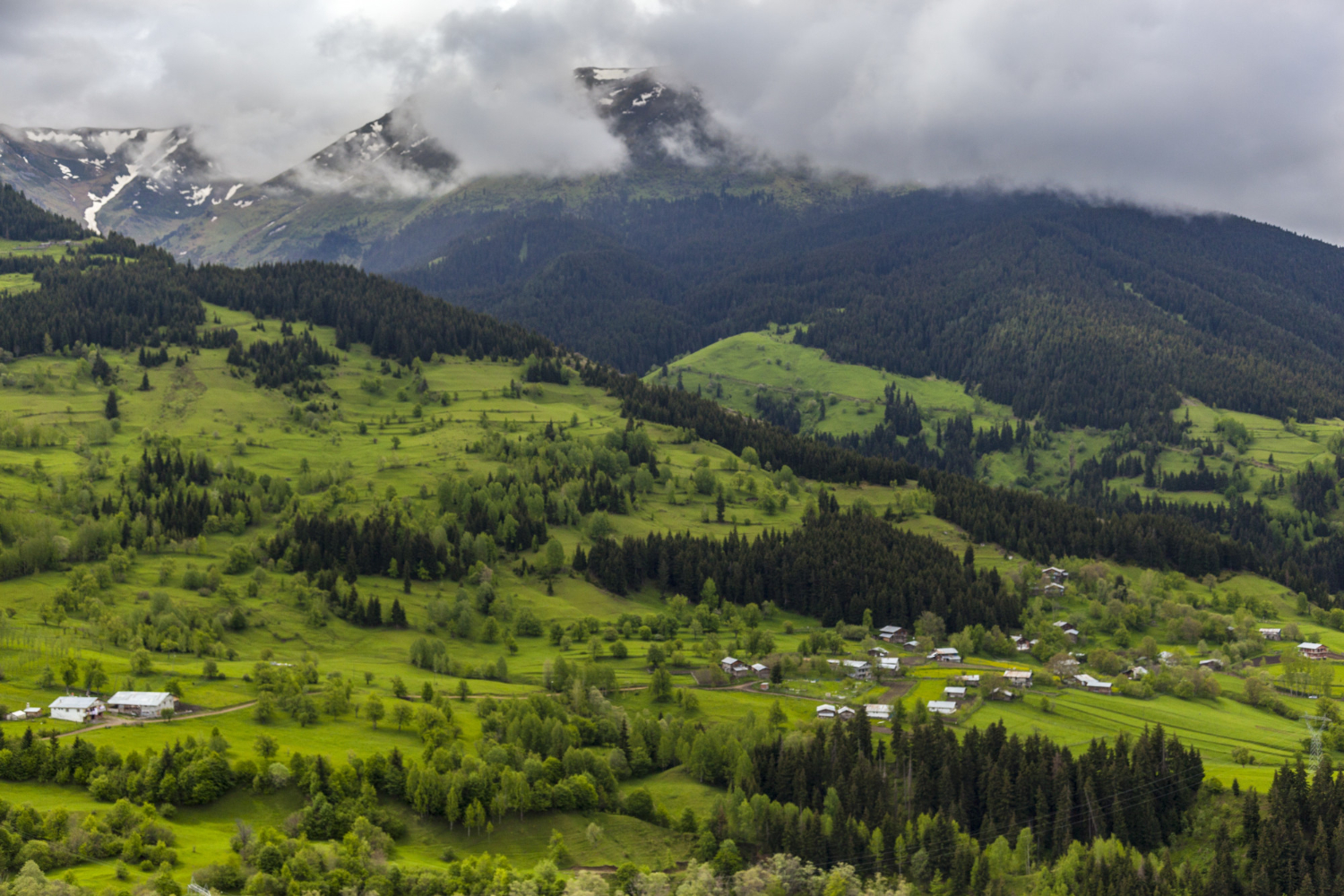 high altitude town mountains